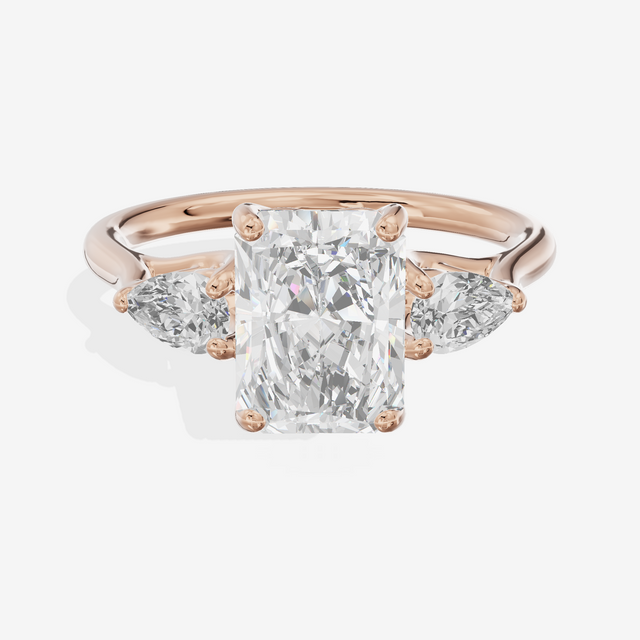 Grand Vowsae Three Stone Radiant Engagement Ring (2/5 ct. tw.) in 14K Rose Gold
