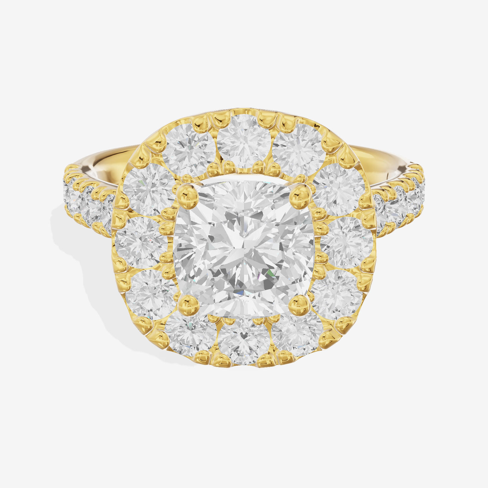Liviana Halo Cushion Engagement Ring (1/4 ct. tw.) in 14K Yellow Gold
