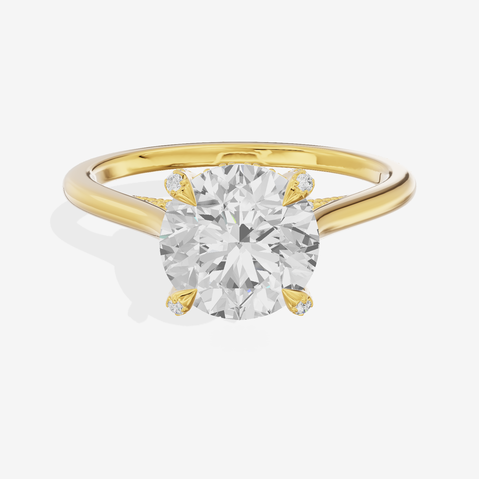 Grand Vowsae Round Engagement Ring with Side Stones (1/5 ct. tw.) in 14K Yellow Gold