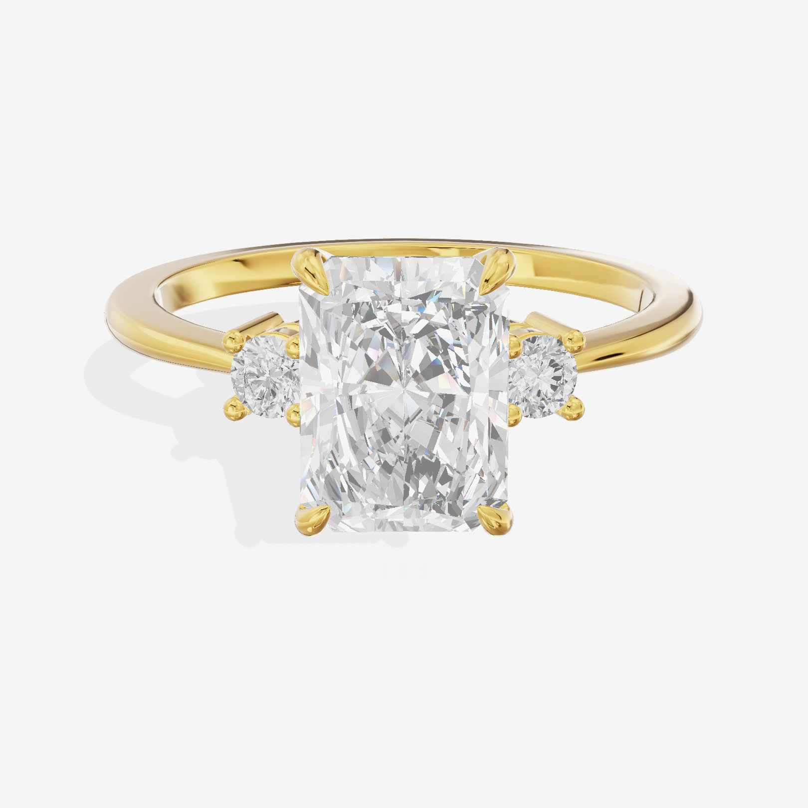 Eternal Promezza Radiant Engagement Ring with Side Stones (1/6 ct. tw.) in 18K Yellow Gold