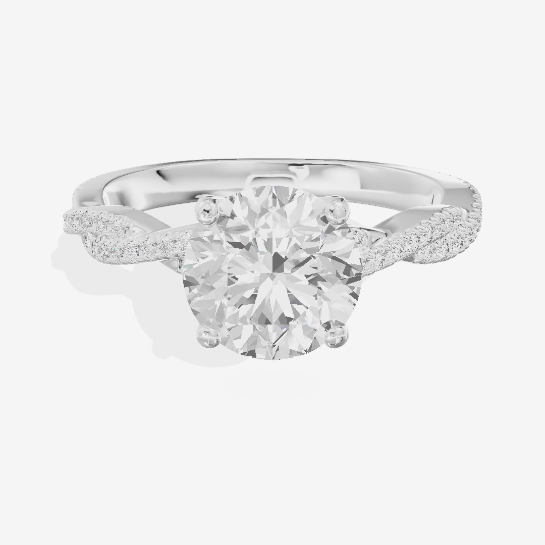 Petite Lightwoven Round Pavé Engagement Ring (1/4 ct. tw.) in 18K White Gold