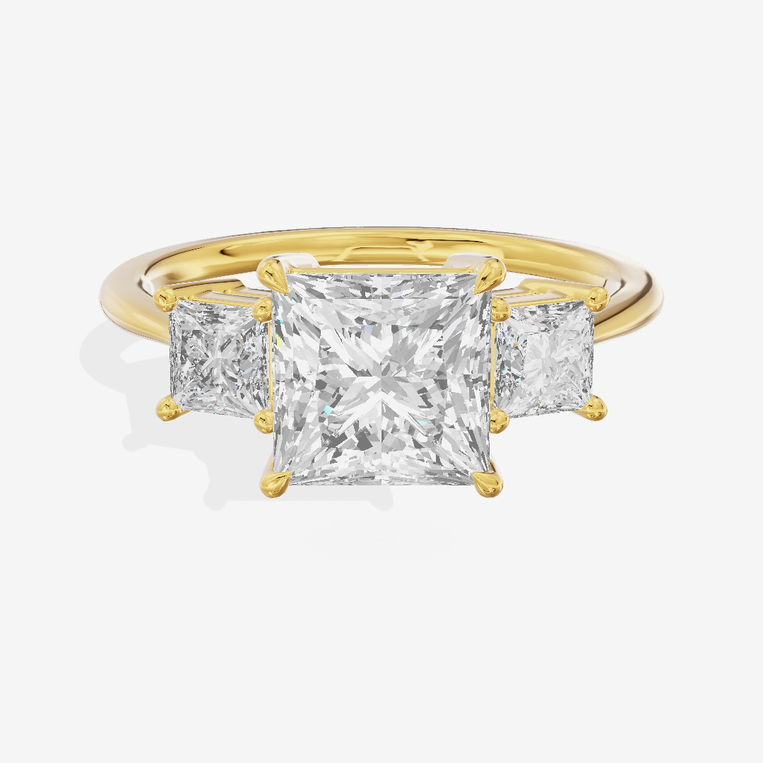 Belovae Anniversary Anniversary Princess Three Stone Engagement Ring (1/2 ct. tw.) in 14K Yellow Gold