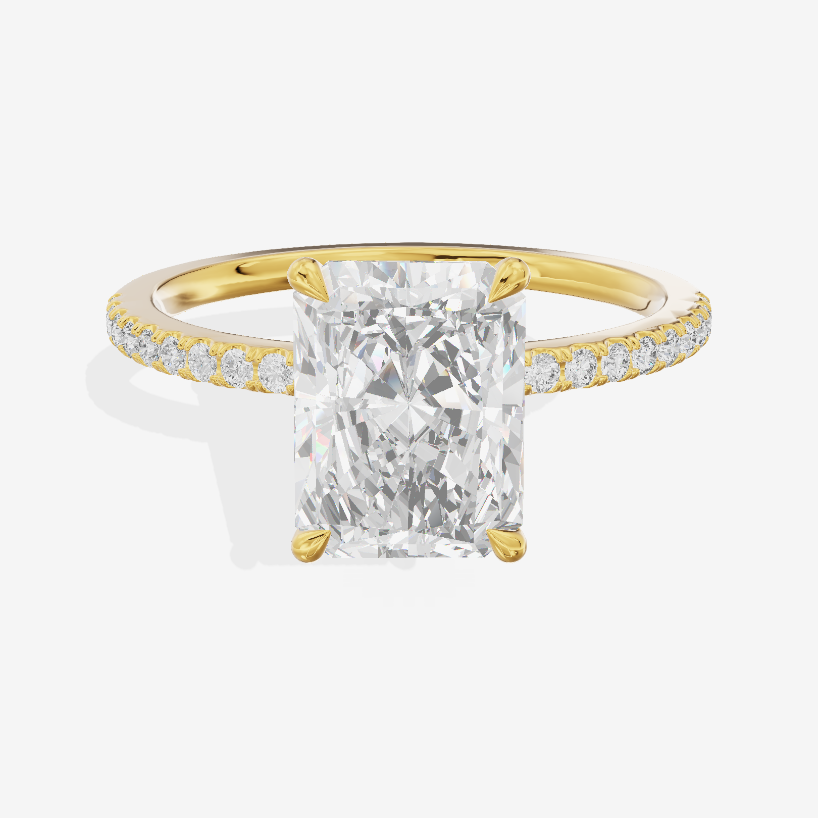 Twined Selenia Radiant Engagement Ring with Side Stones (1/10 ct. tw.) in 14K Yellow Gold