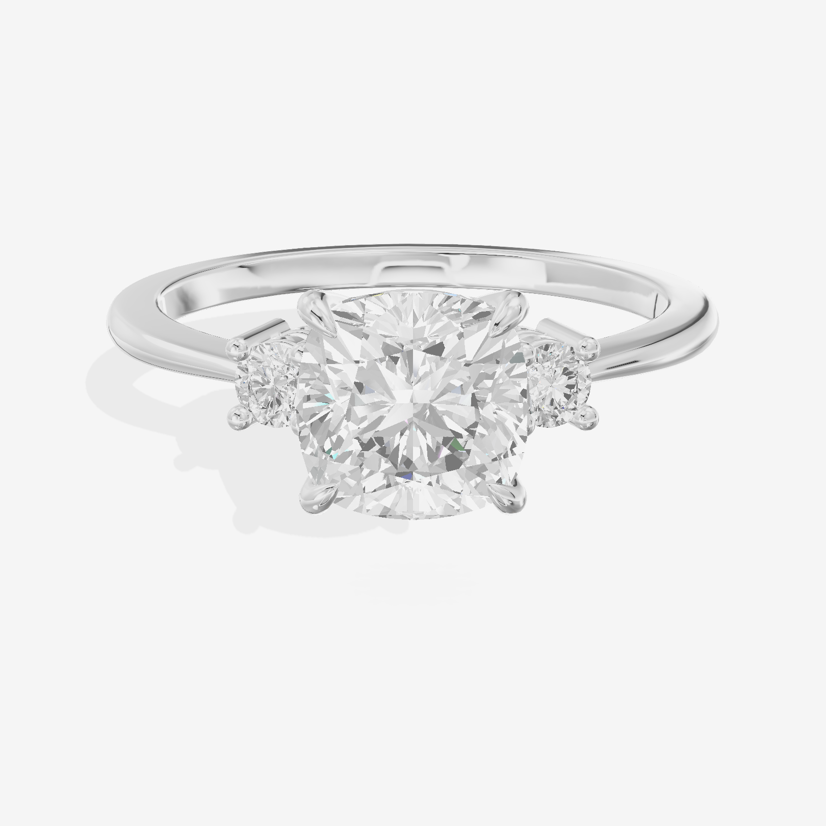 Eternal Promezza Cushion Engagement Ring with Side Stones (1/6 ct. tw.) in Platinum