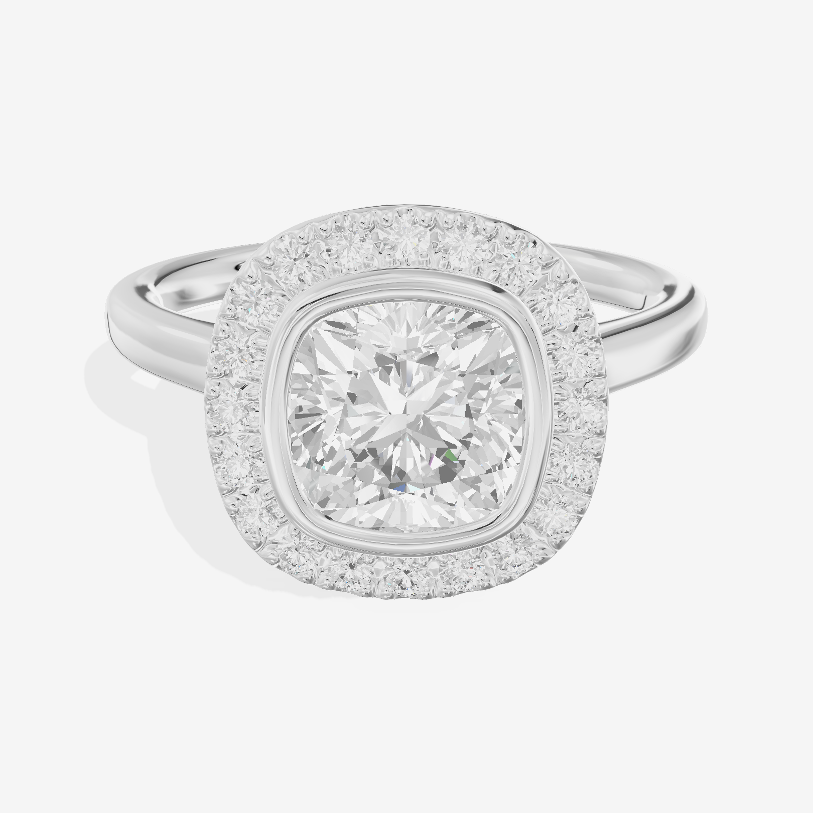 Trellise Halo Cushion Engagement Ring (1/4 ct. tw.) in Platinum