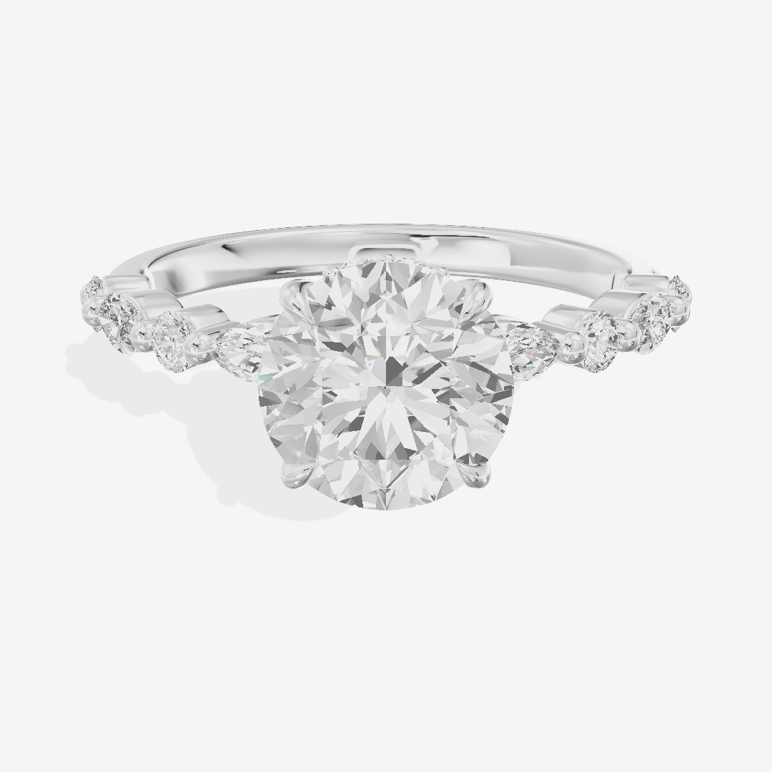 Adorae Pavé Round Hidden Halo Engagement Ring (1/3 ct. tw.) in 14K White Gold