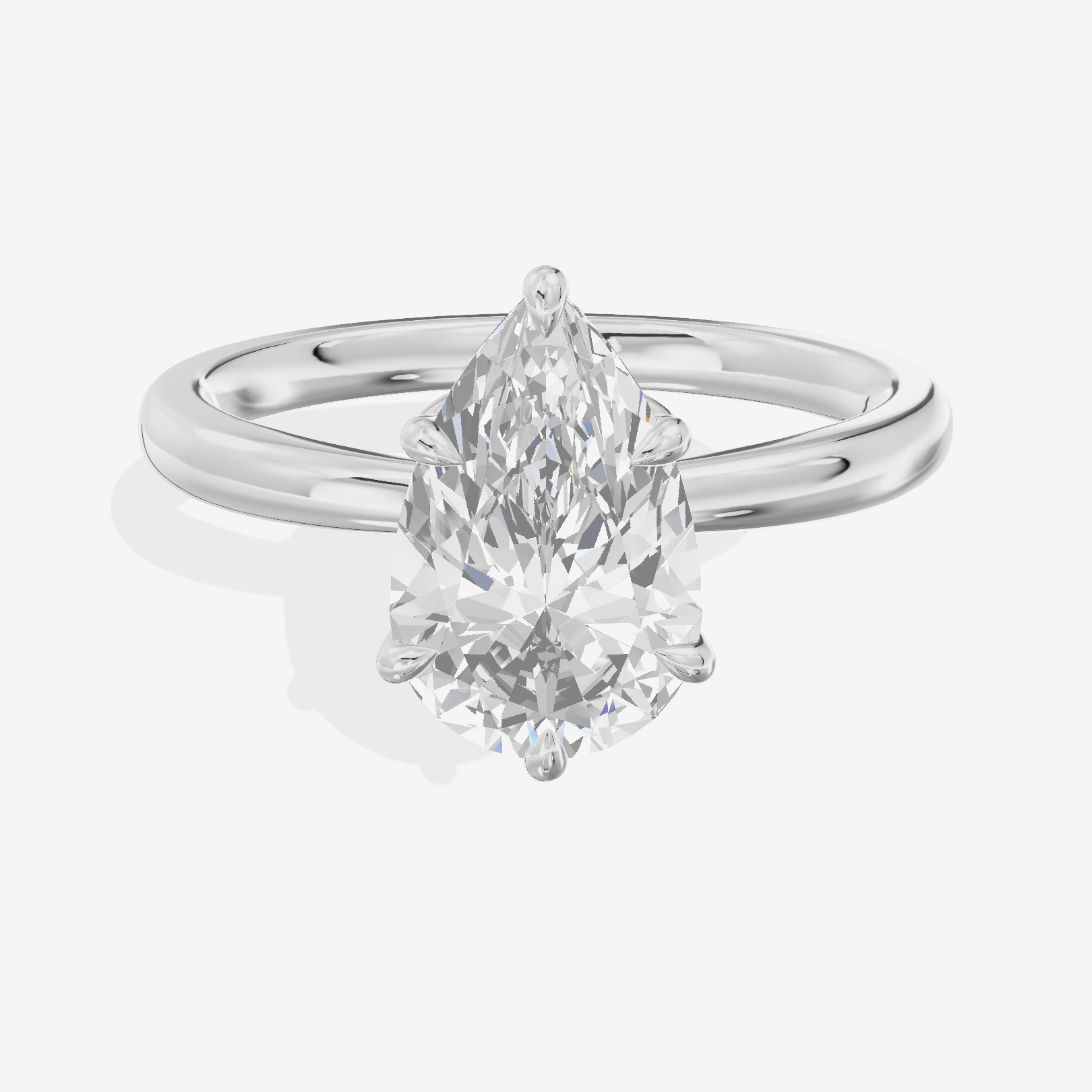 Eversince Solitaire 2mm Pear Engagement Ring in 18K White Gold