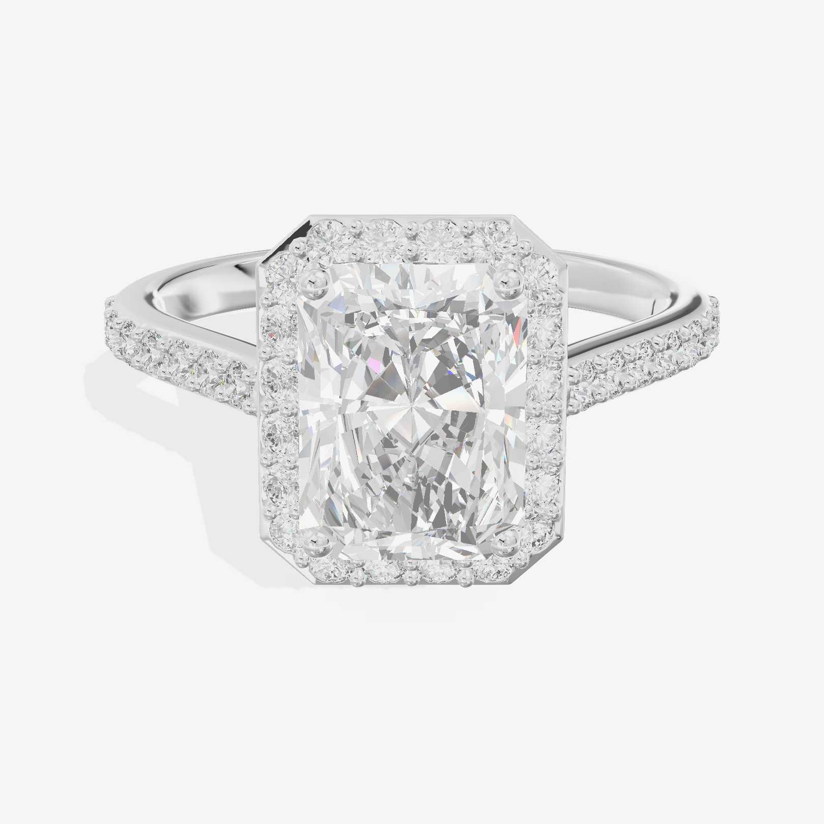 Liviana Radiant Halo Engagement Ring (2/5 ct. tw.) in Platinum