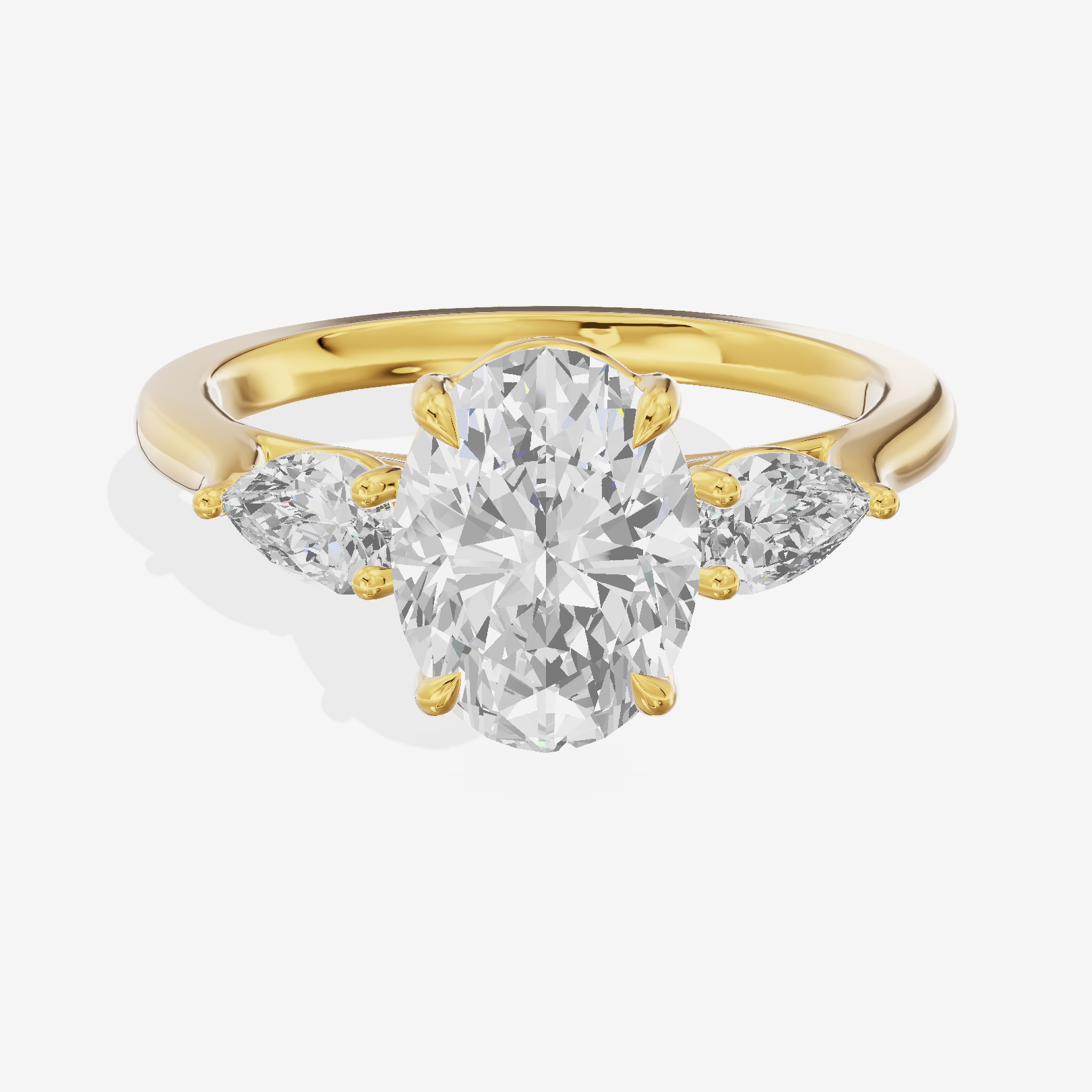 Classic Eversince Oval Engagement Ring with Side Stones (2/5 ct. tw.) in 18K Yellow Gold