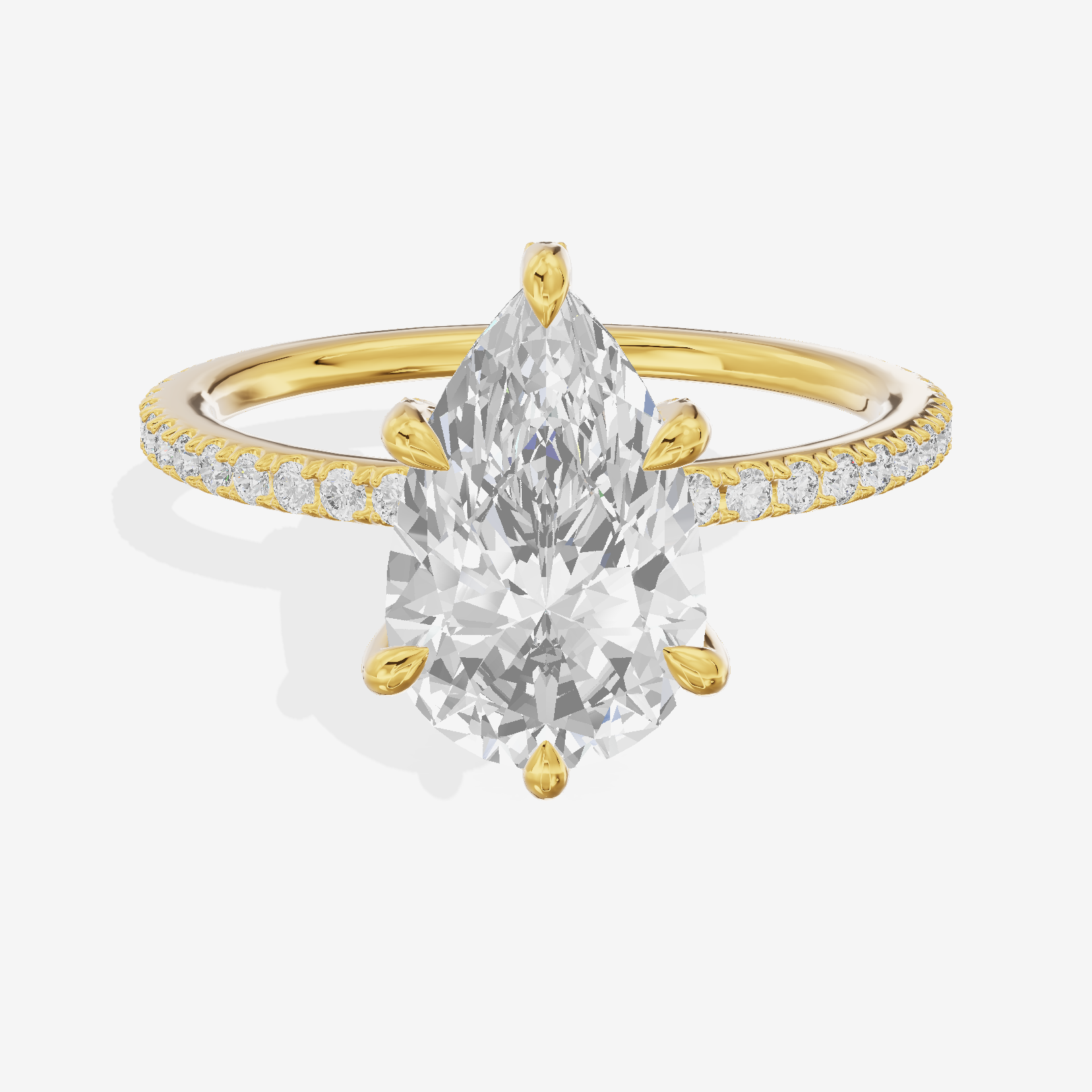 Mayrelle Halo Pear Engagement Ring (1/3 ct. tw.) in 18K Yellow Gold