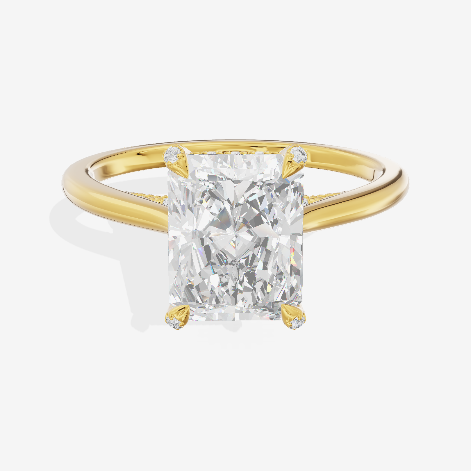 Grand Vowsae Radiant Engagement Ring with Side Stones (1/5 ct. tw.) in 18K Yellow Gold