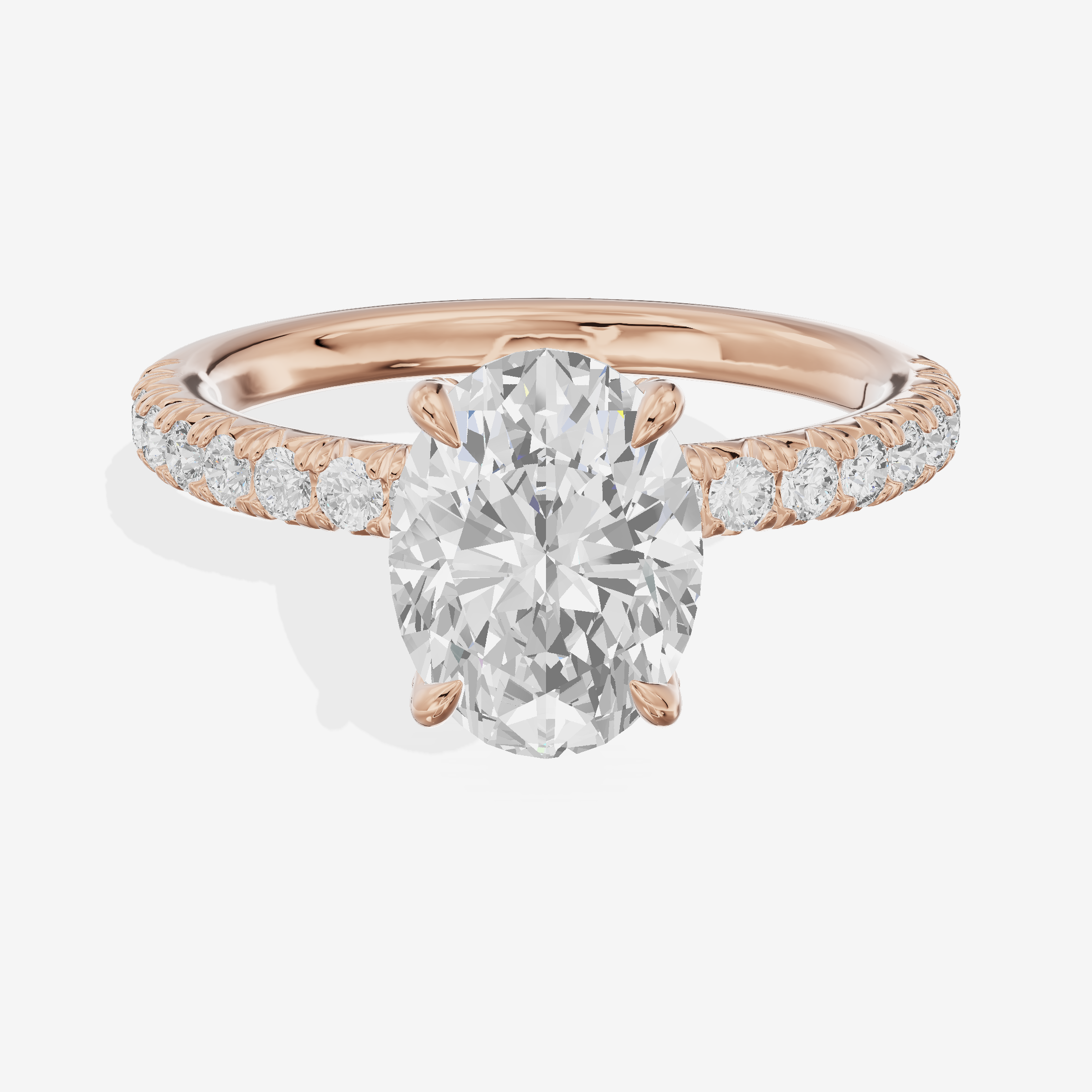 Mirelle Hidden Halo Oval Engagement Ring (1/3 ct. tw.) in 18K Rose Gold