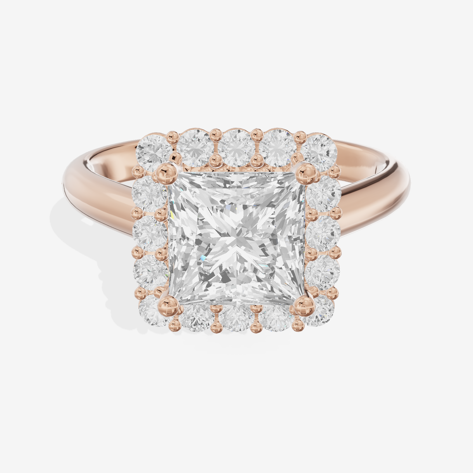 Liviana Princess Halo Engagement Ring (2/5 ct. tw.) in 18K Rose Gold