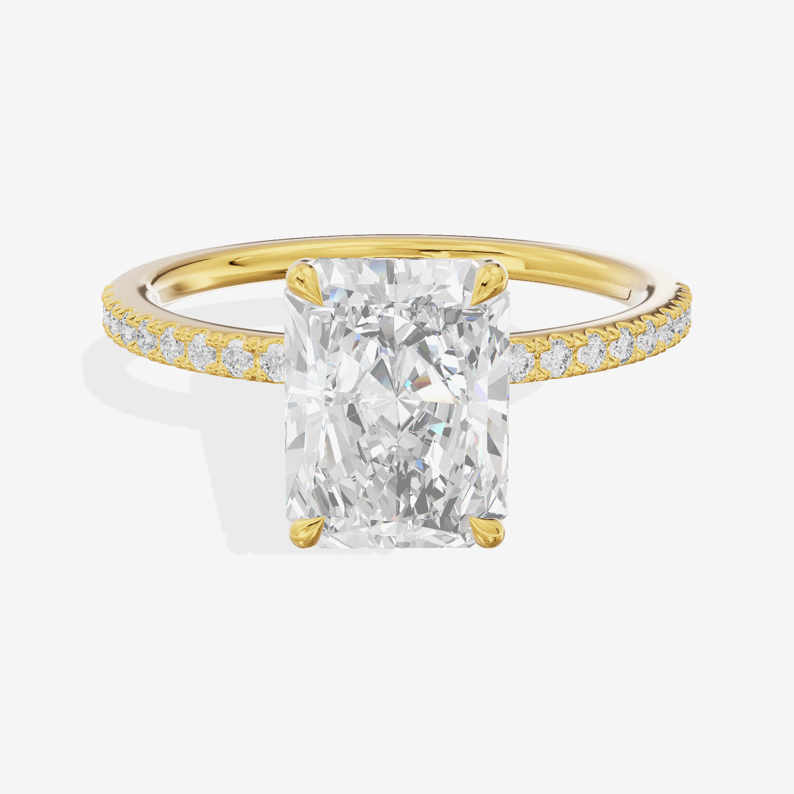Tender Vowsae Radiant Engagement Ring with Side Stones (1/8 ct. tw.) in 18K Yellow Gold
