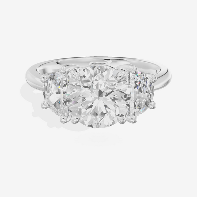 Vintage Sincere Three Stone Round Engagement Ring (1/2 ct. tw.) in Platinum