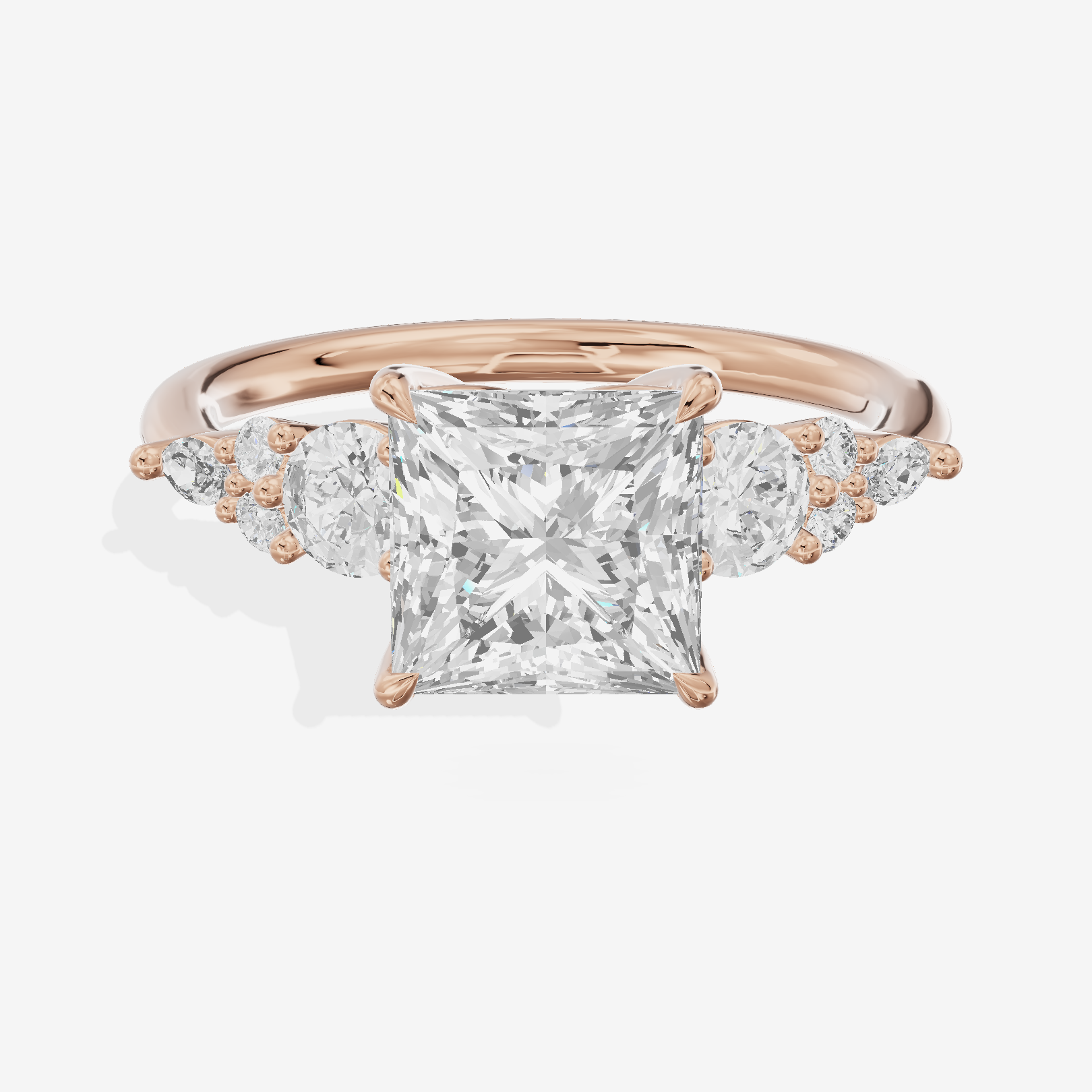 Triade Eternity Princess Three Stone Engagement Ring (2/5 ct. tw.) in 18K Rose Gold