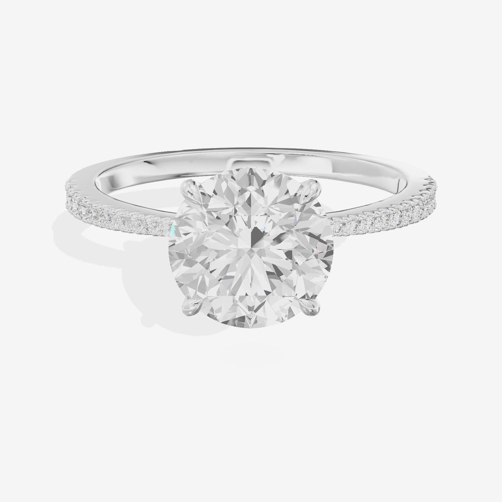 Luxe Promezza Round Engagement Ring with Side Stones (1/2 ct. tw.) in 14K White Gold
