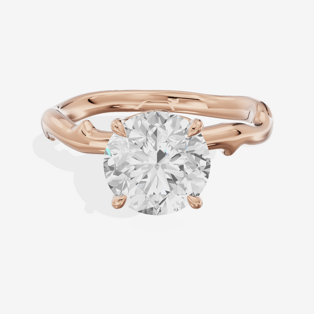 Vowsae Cathedral 2.2mm Round Solitaire Engagement Ring in 18K Rose Gold