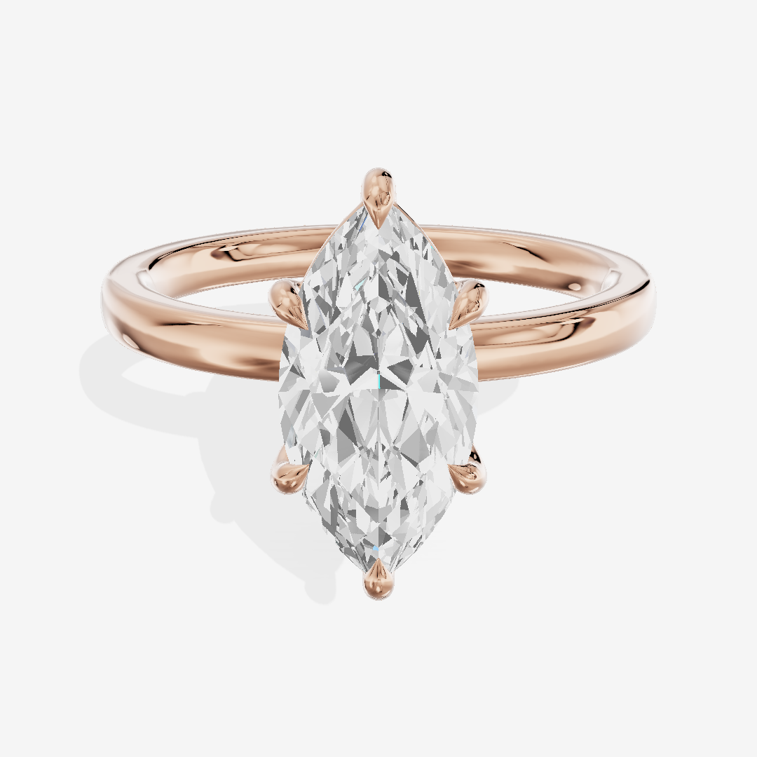Petite Eversince 2mm Marquise Solitaire Engagement Ring in 18K Rose Gold