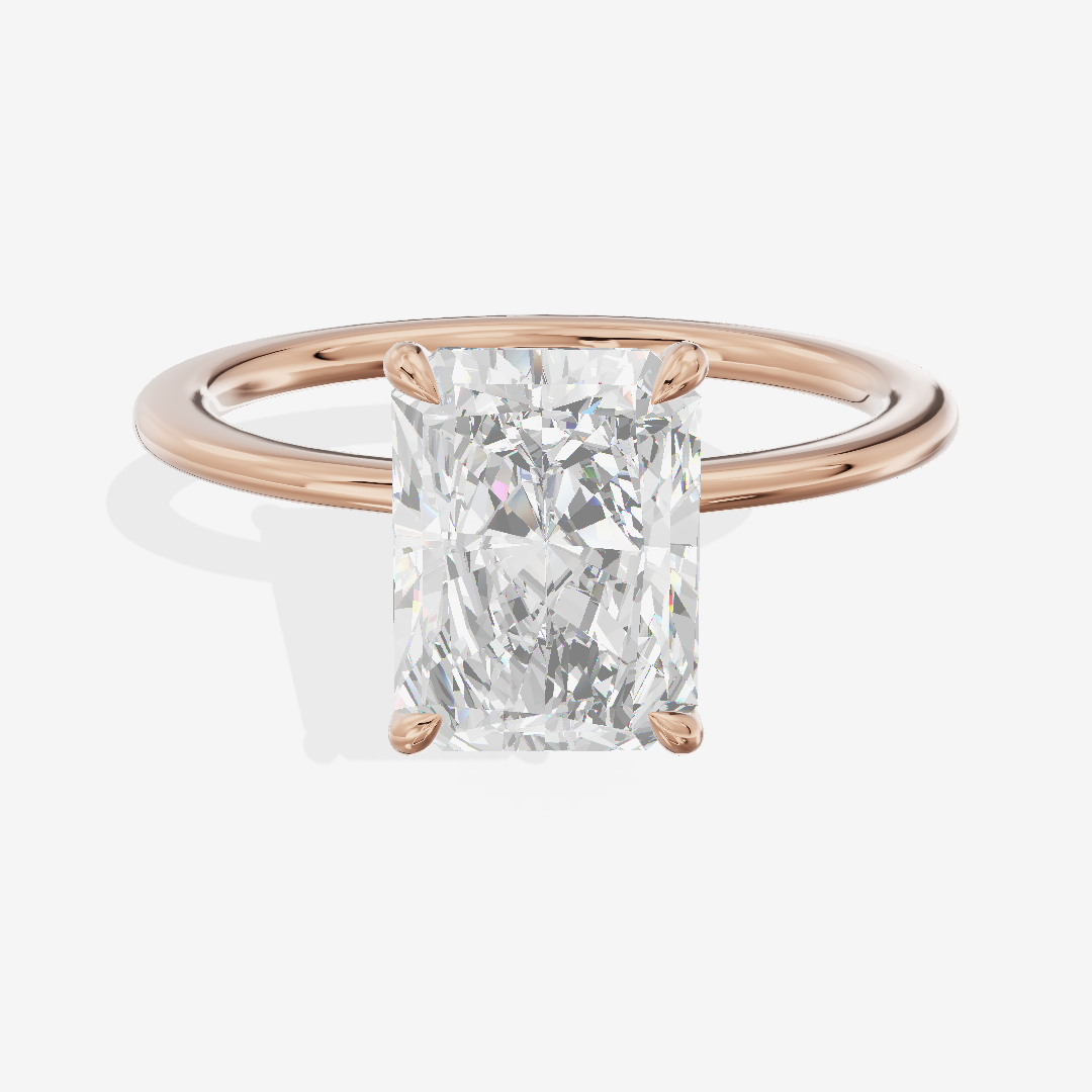 Selenia Halo Radiant Engagement Ring (1/6 ct. tw.) in 18K Rose Gold