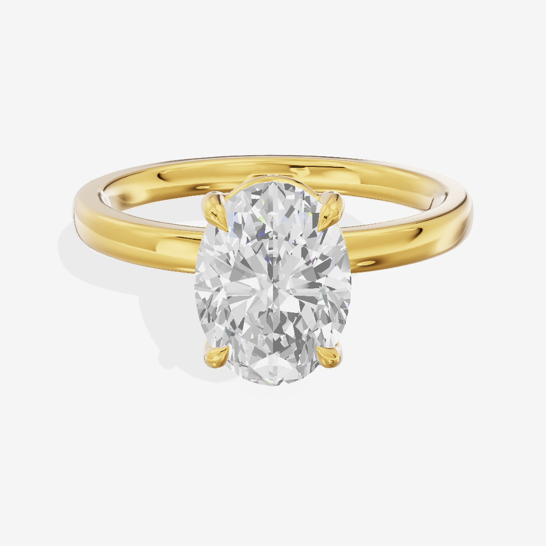 Petite Eversince 2mm Oval Solitaire Engagement Ring in 18K Yellow Gold