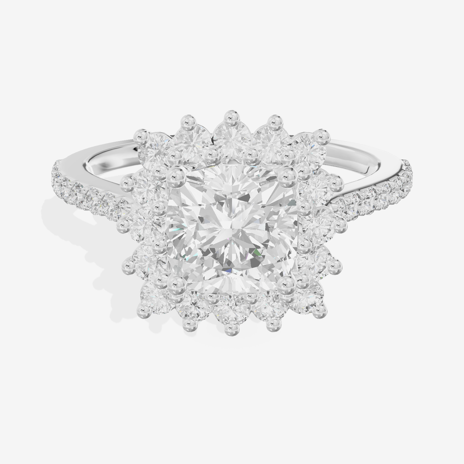 Luxe Linger Cushion Halo Engagement Ring (1/2 ct. tw.) in 18K White Gold