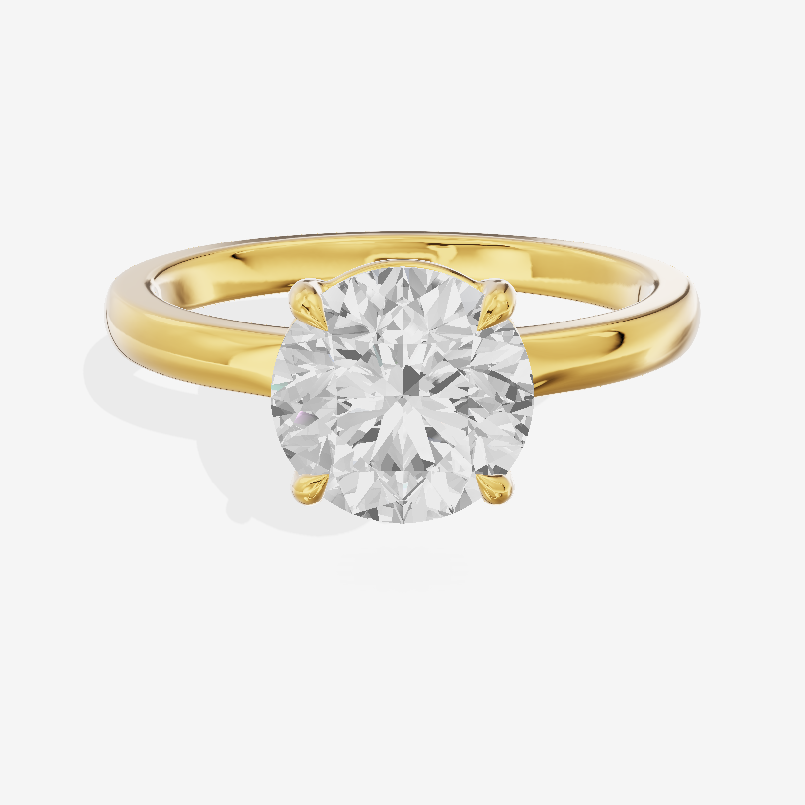 Lumina Ring 2mm Round Solitaire Engagement Ring in 14K Yellow Gold