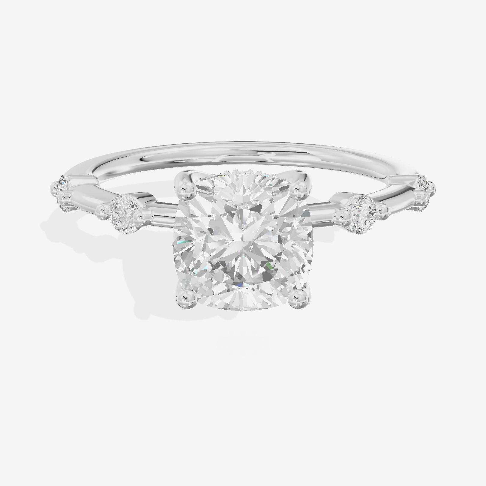 Mayrelle Hidden Halo Cushion Engagement Ring (1/5 ct. tw.) in Platinum