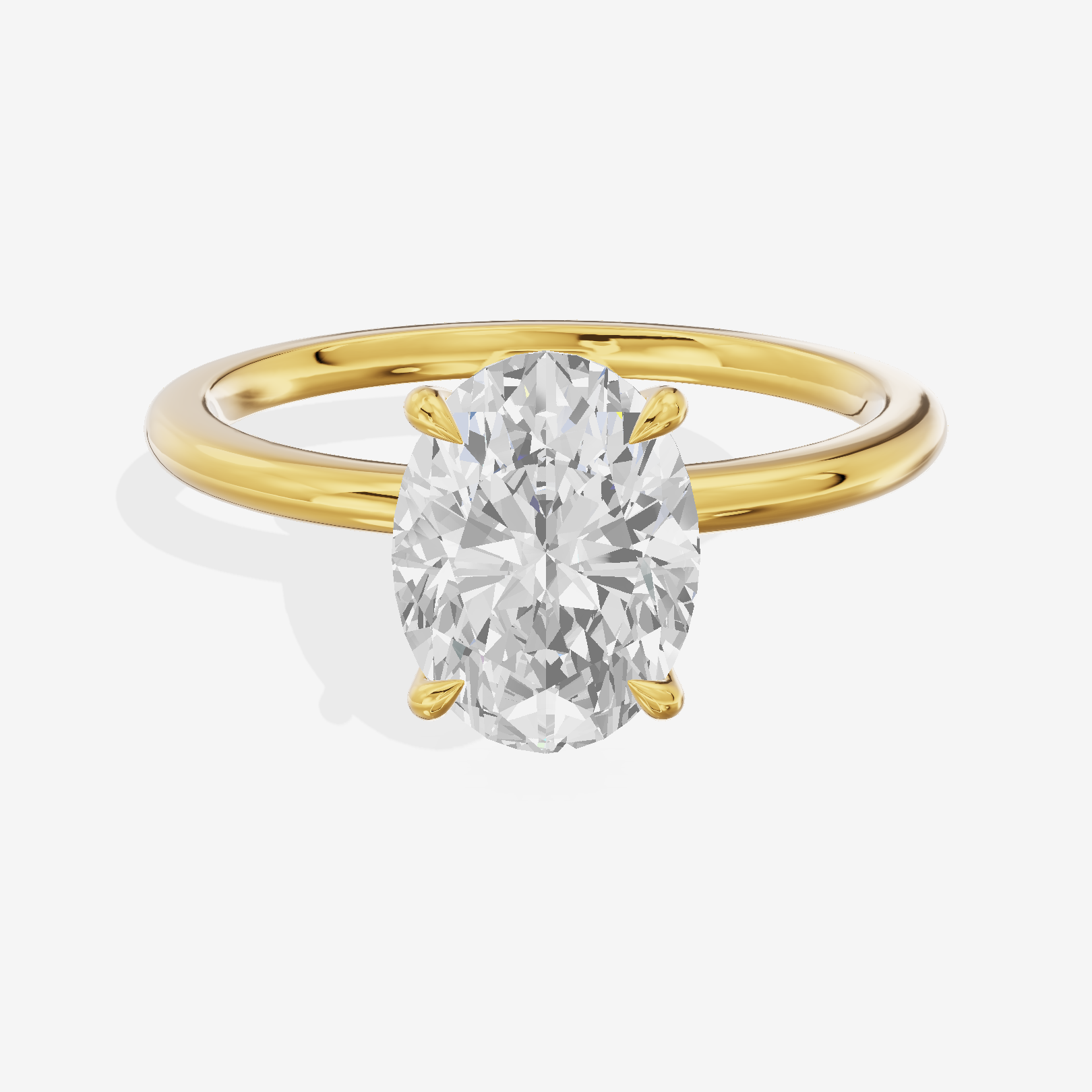 Petite Aimora 1.5mm Oval Solitaire Engagement Ring in 18K Yellow Gold