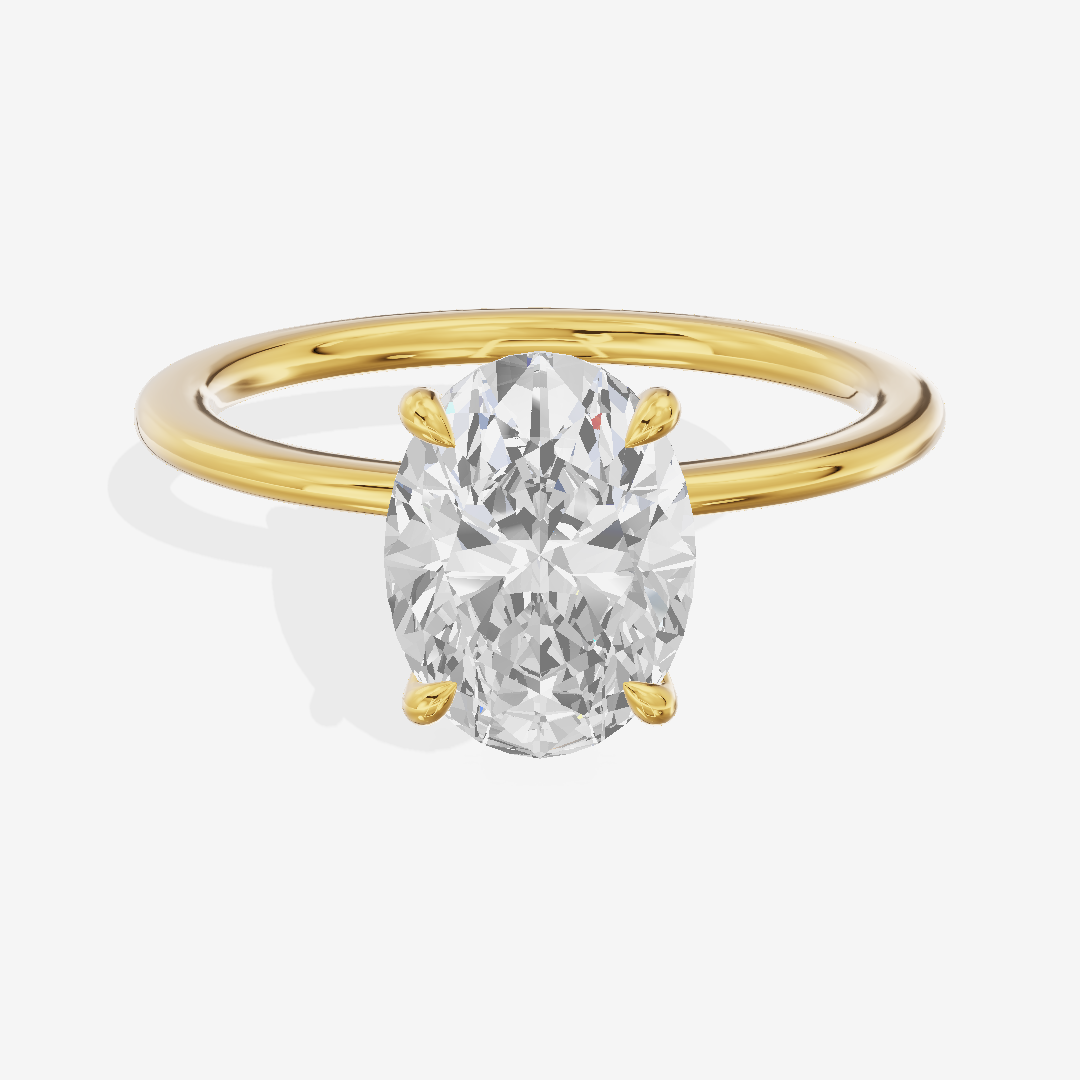 Selenia Halo Oval Engagement Ring (1/6 ct. tw.) in 18K Yellow Gold