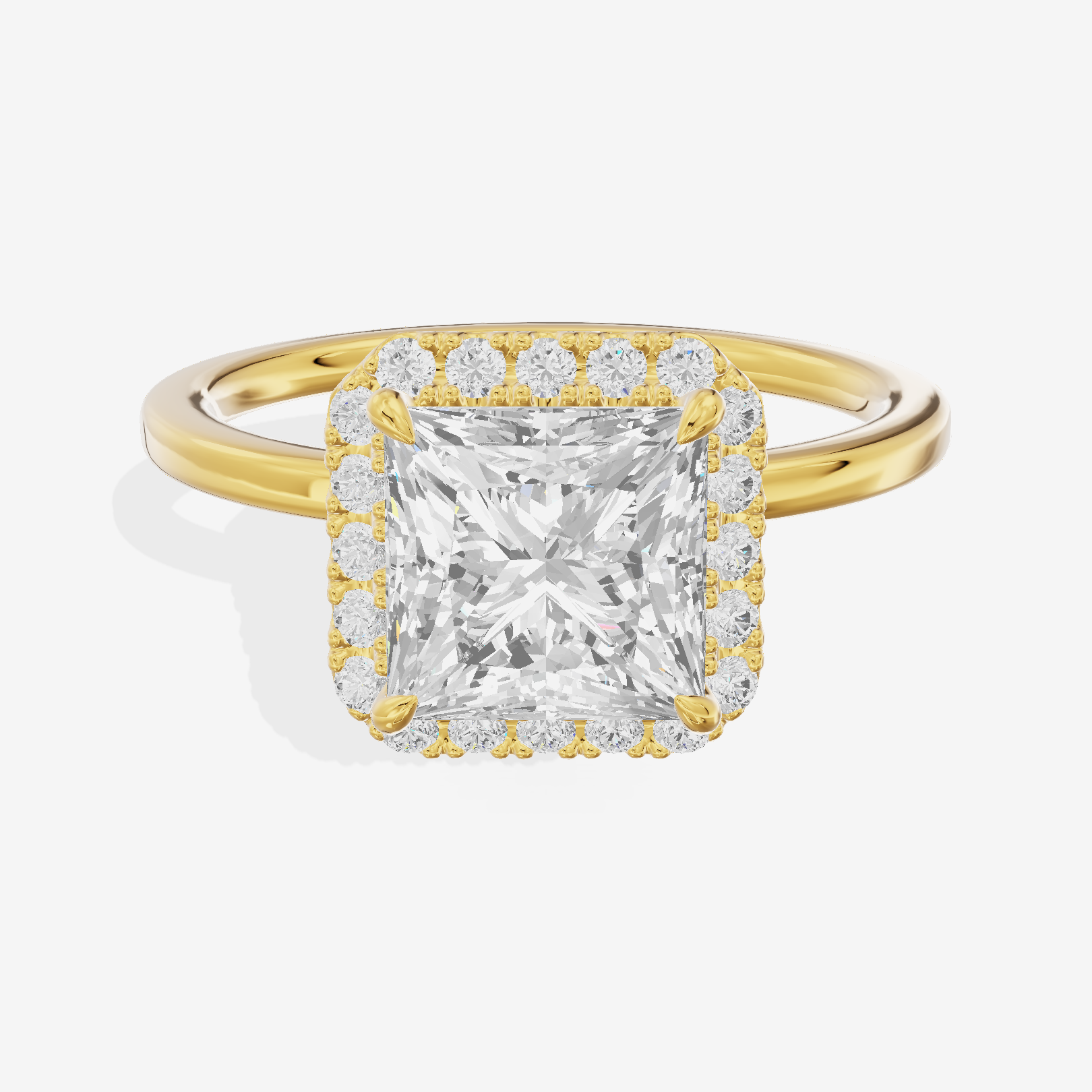 Lumina Halo Ring Princess Engagement Ring (1/4 ct. tw.) in 18K Yellow Gold