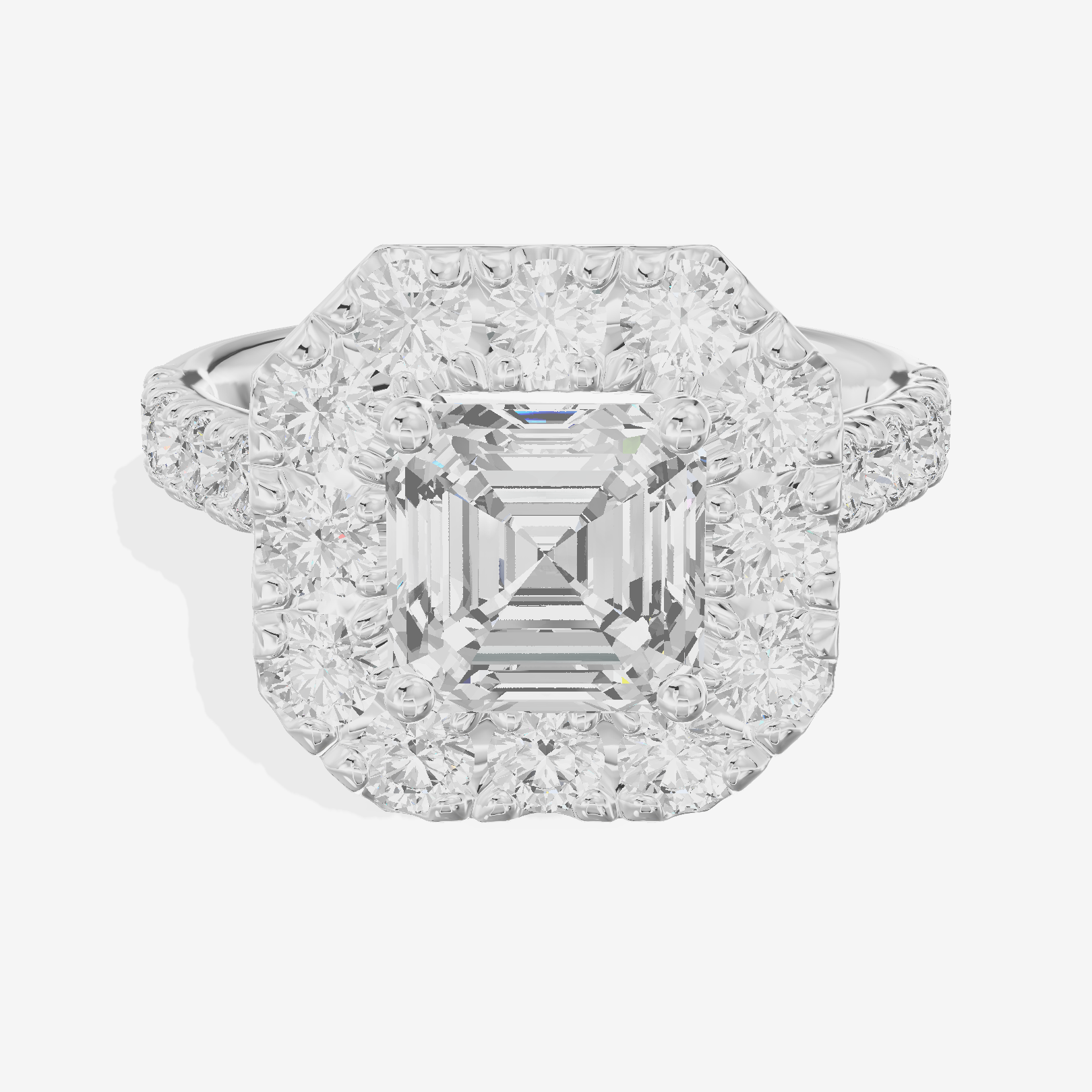 Liviana Halo Asscher Engagement Ring (1/4 ct. tw.) in 18K White Gold