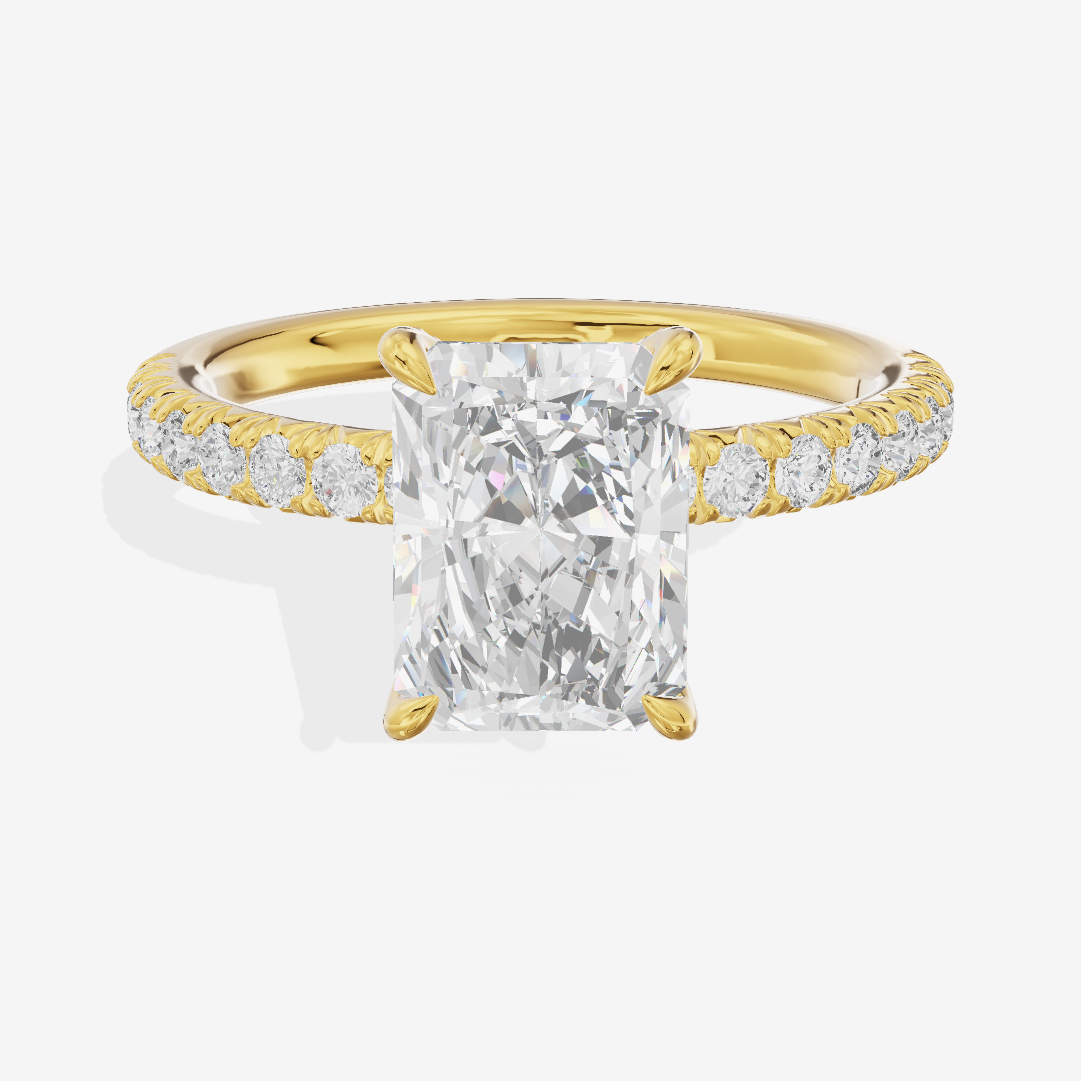 Mirelle Hidden Halo Radiant Engagement Ring (1/3 ct. tw.) in 14K Yellow Gold