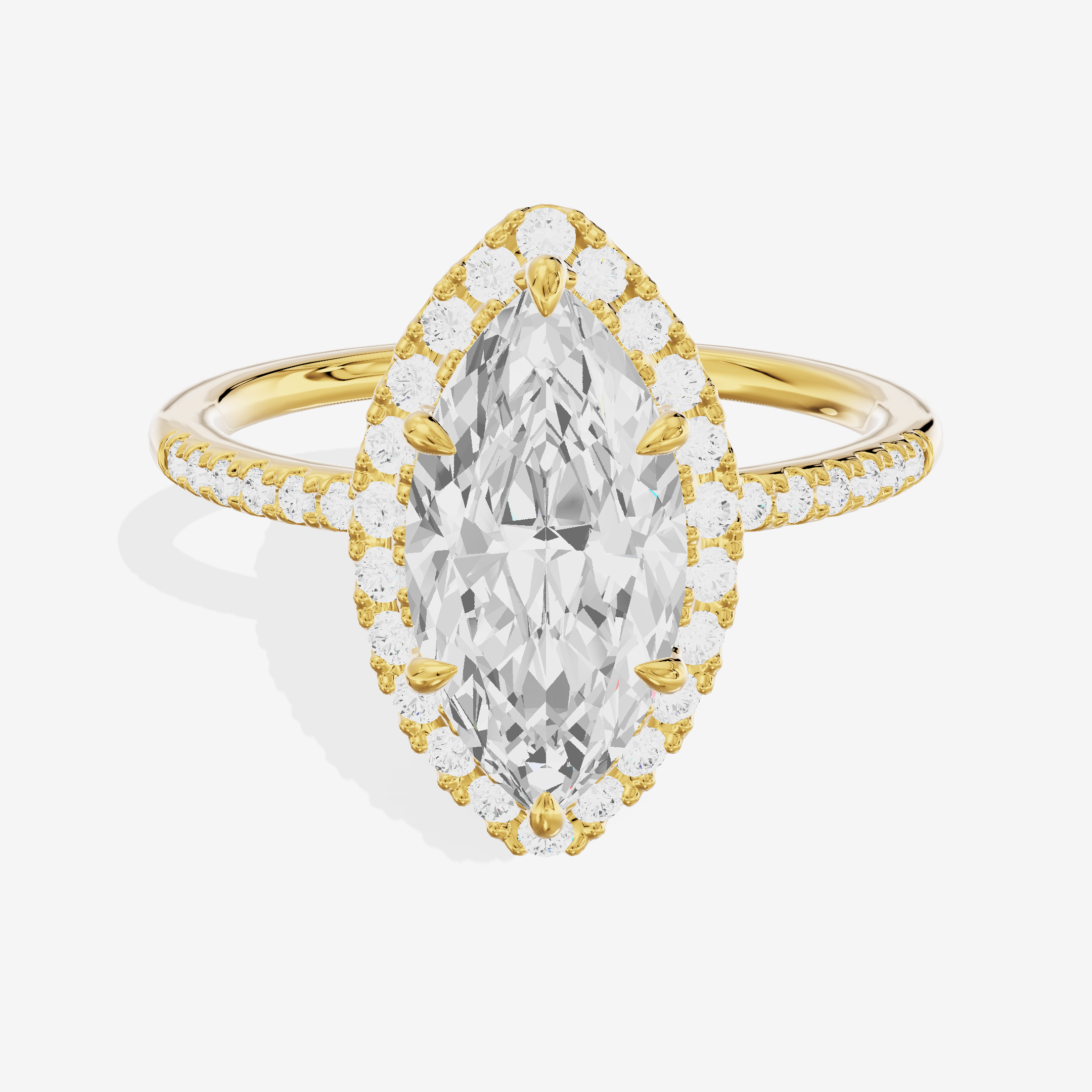 Luxe Linger Marquise Halo Engagement Ring (1/2 ct. tw.) in 18K Yellow Gold