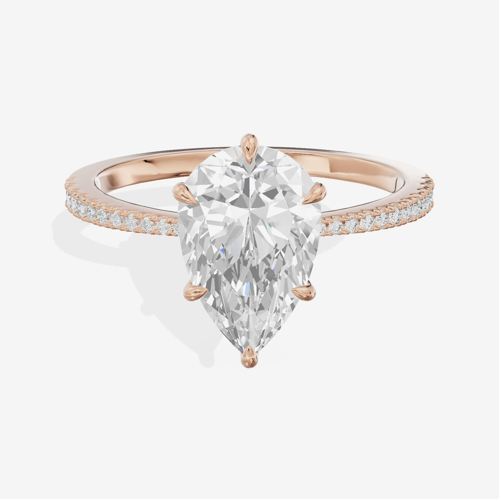 Luxe Promezza Pear Engagement Ring with Side Stones (1/2 ct. tw.) in 14K Rose Gold