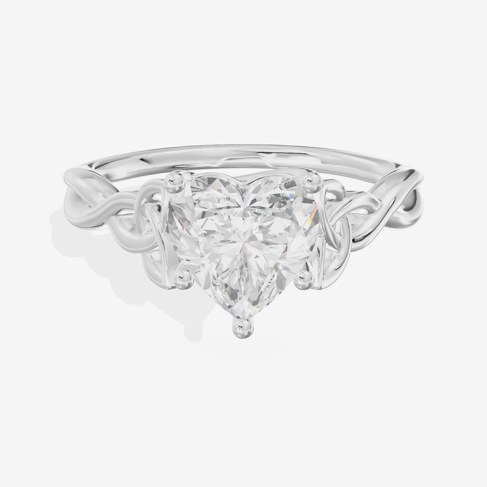 Modern Vowsae 2.5mm Heart Solitaire Engagement Ring in Platinum