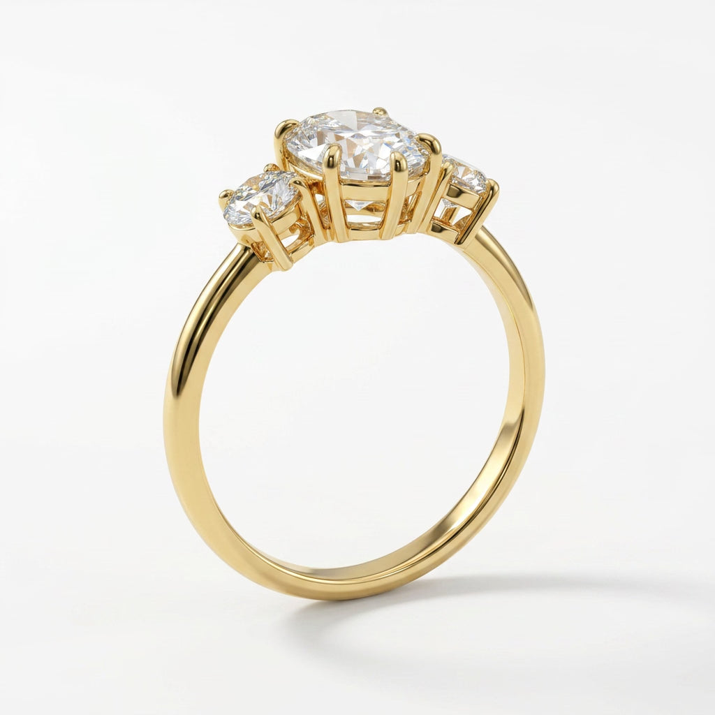 Three Stone Oval Engagement Ring (2.04 ct. tw.) in 18K Yellow Gold