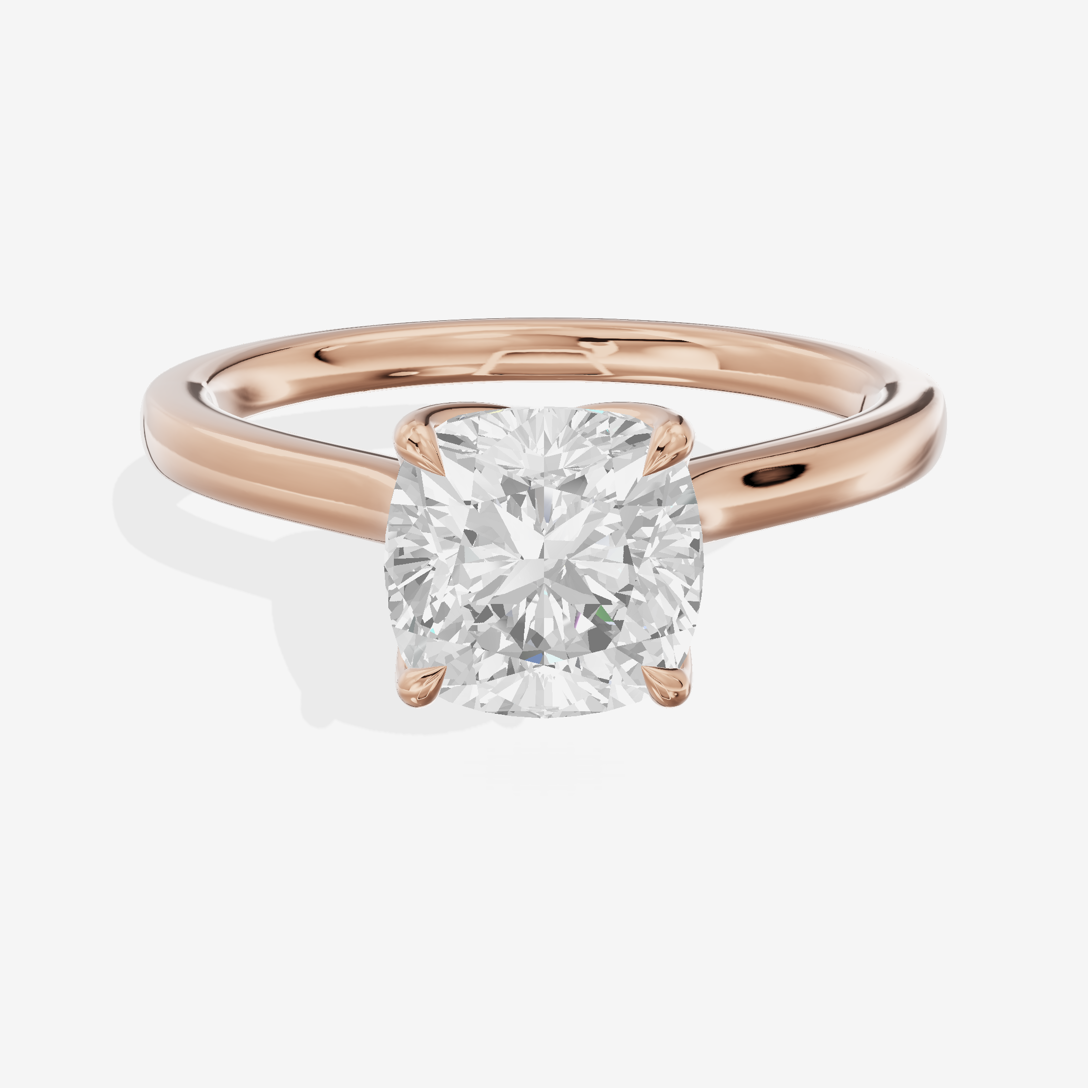Pendulae Ring 1.8mm Cushion Solitaire Engagement Ring in 14K Rose Gold