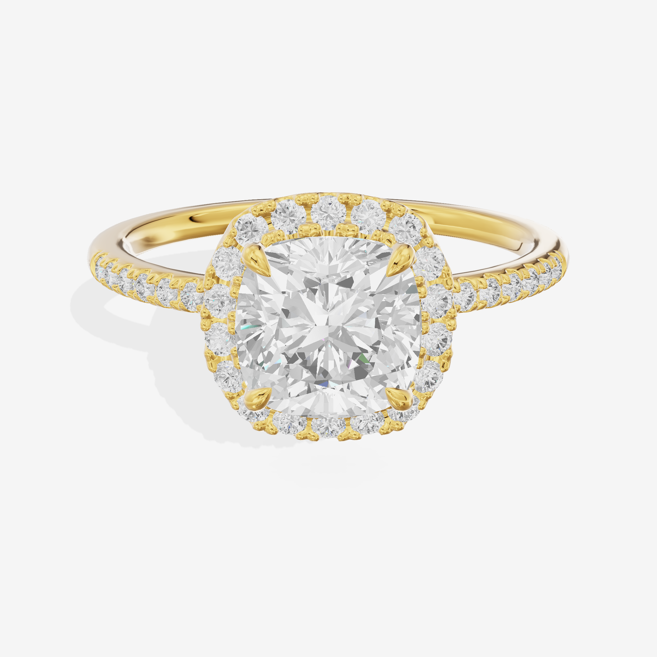 Luxe Linger Cushion Halo Engagement Ring (1/2 ct. tw.) in 18K Yellow Gold