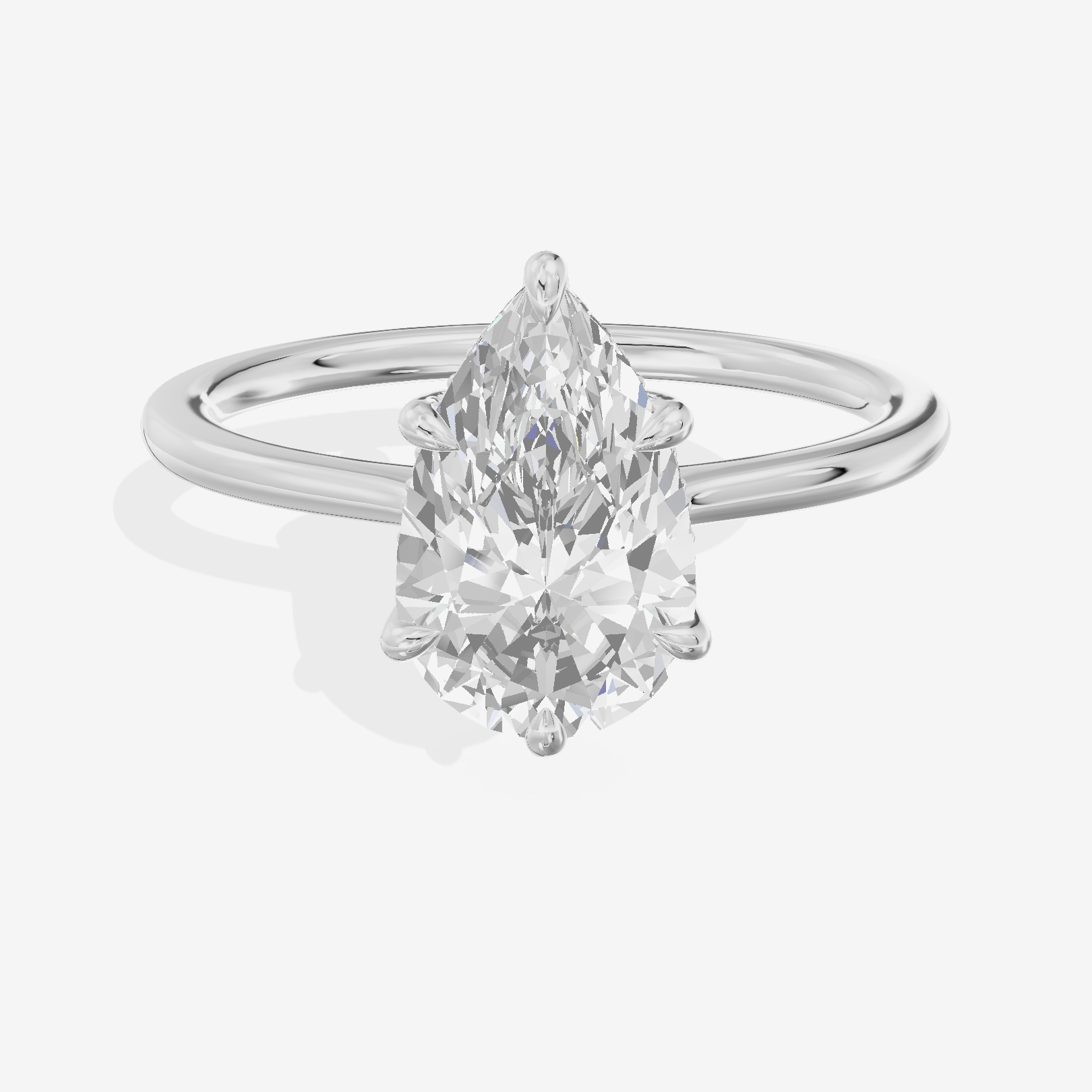 Promezza Hidden Halo Pear Engagement Ring (1/20 ct. tw.) in 18K White Gold