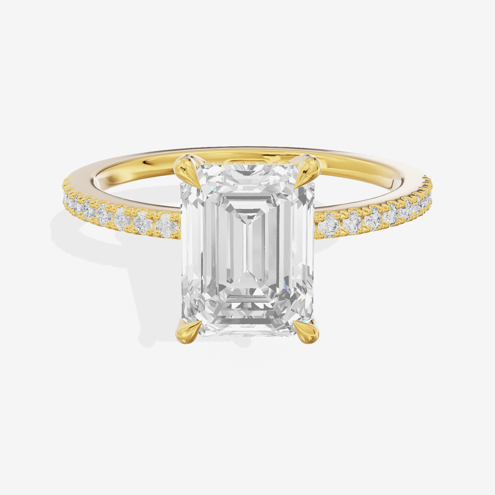 Lateria Hidden Halo Emerald Engagement Ring (1/5 ct. tw.) in 14K Yellow Gold