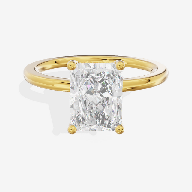 Vowsae Hidden Halo Radiant Engagement Ring (1/20 ct. tw.) in 18K Yellow Gold
