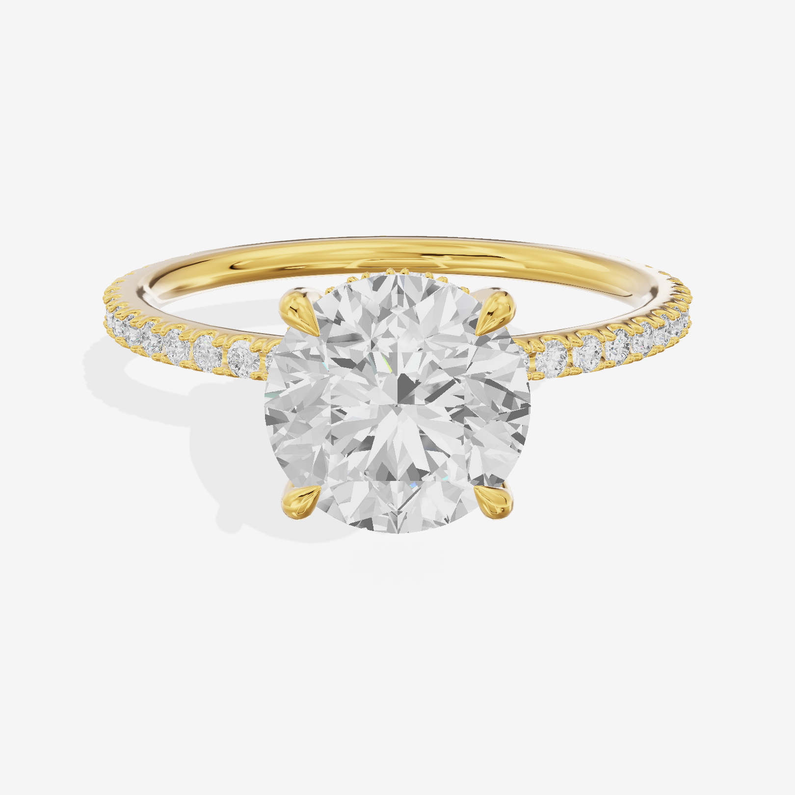 Promezza Pavé Round Engagement Ring (1/4 ct. tw.) in 18K Yellow Gold