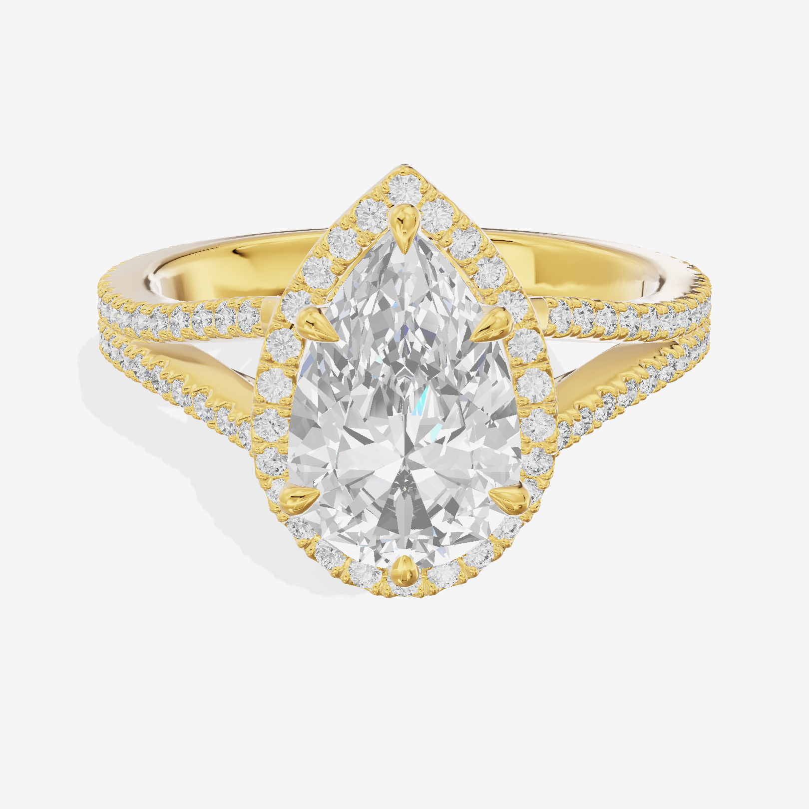 Vintage Adorae Pear Hidden Halo Engagement Ring (2/5 ct. tw.) in 14K Yellow Gold