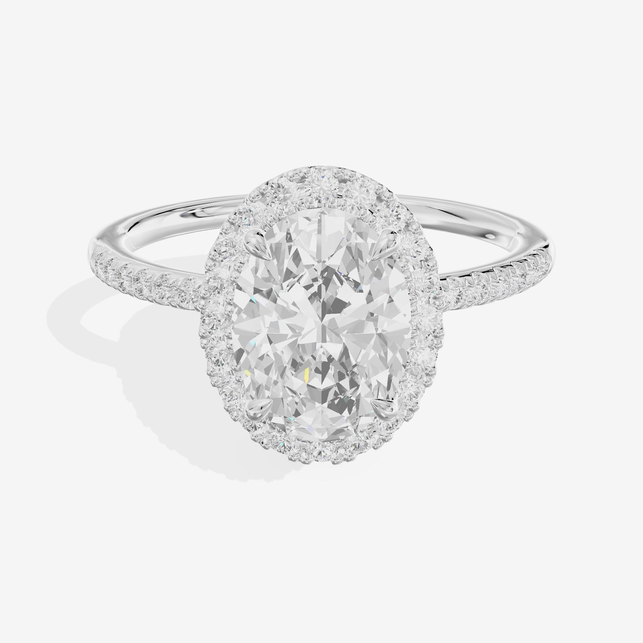 Luxe Linger Oval Halo Engagement Ring (1/2 ct. tw.) in 18K White Gold
