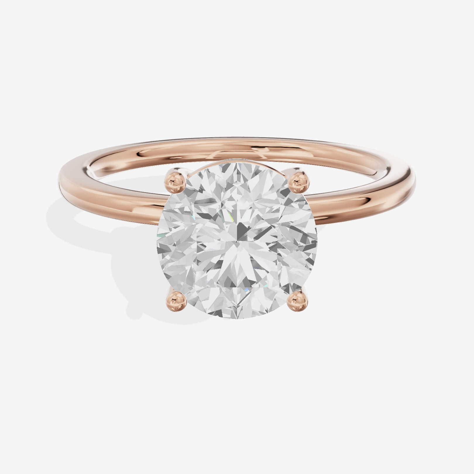 Whispered Selenia 1.5mm Round Solitaire Engagement Ring in 18K Rose Gold