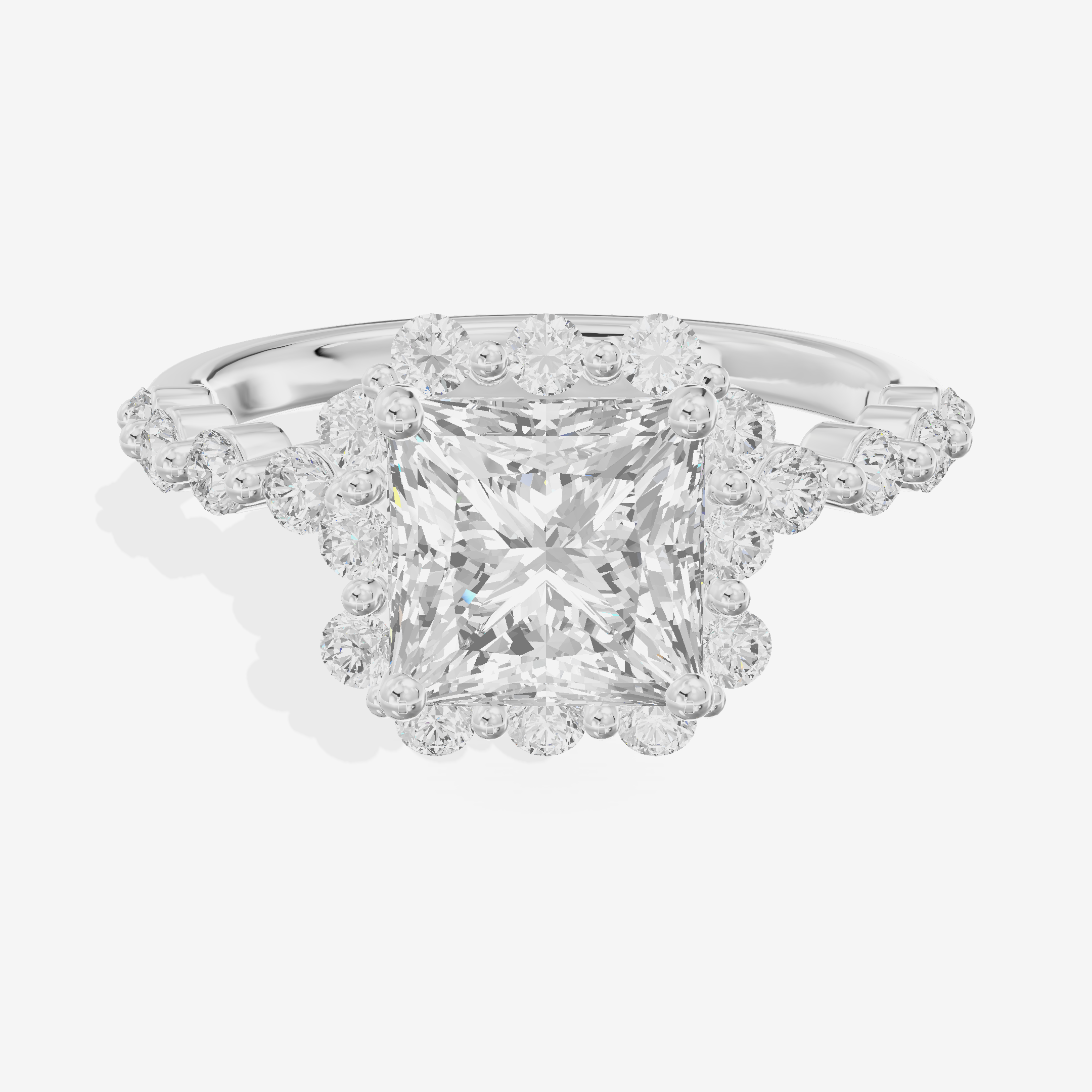 Vowsae Halo Princess Engagement Ring (1/5 ct. tw.) in Platinum
