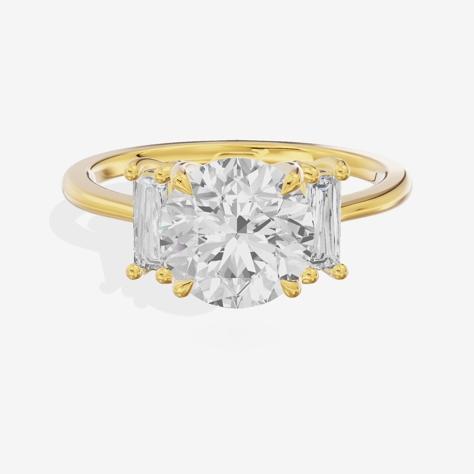 Eversince Three Stone Round Engagement Ring (1/4 ct. tw.) in 14K Yellow Gold