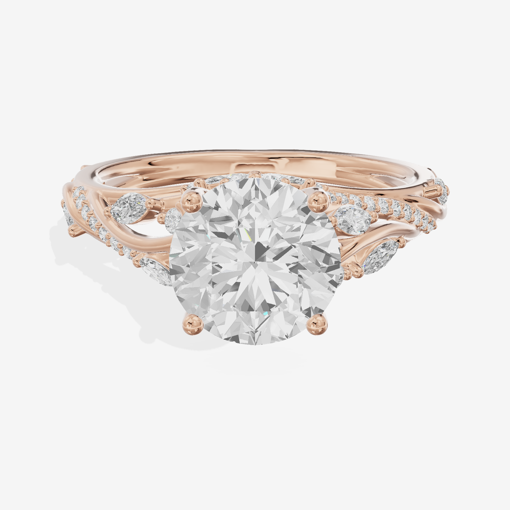 Twined Lumera Round Twisted Engagement Ring (1/2 ct. tw.) in 18K Rose Gold