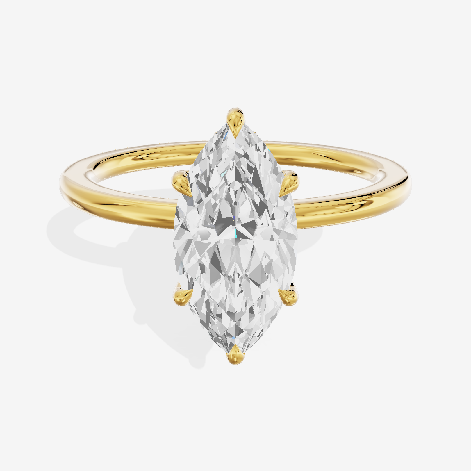 Coeurine Hidden Halo Marquise Engagement Ring (1/20 ct. tw.) in 14K Yellow Gold